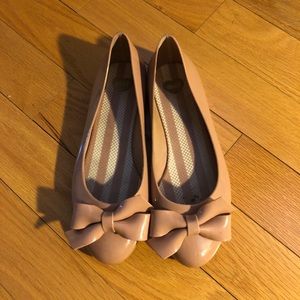 Melissa pink bow rain flats